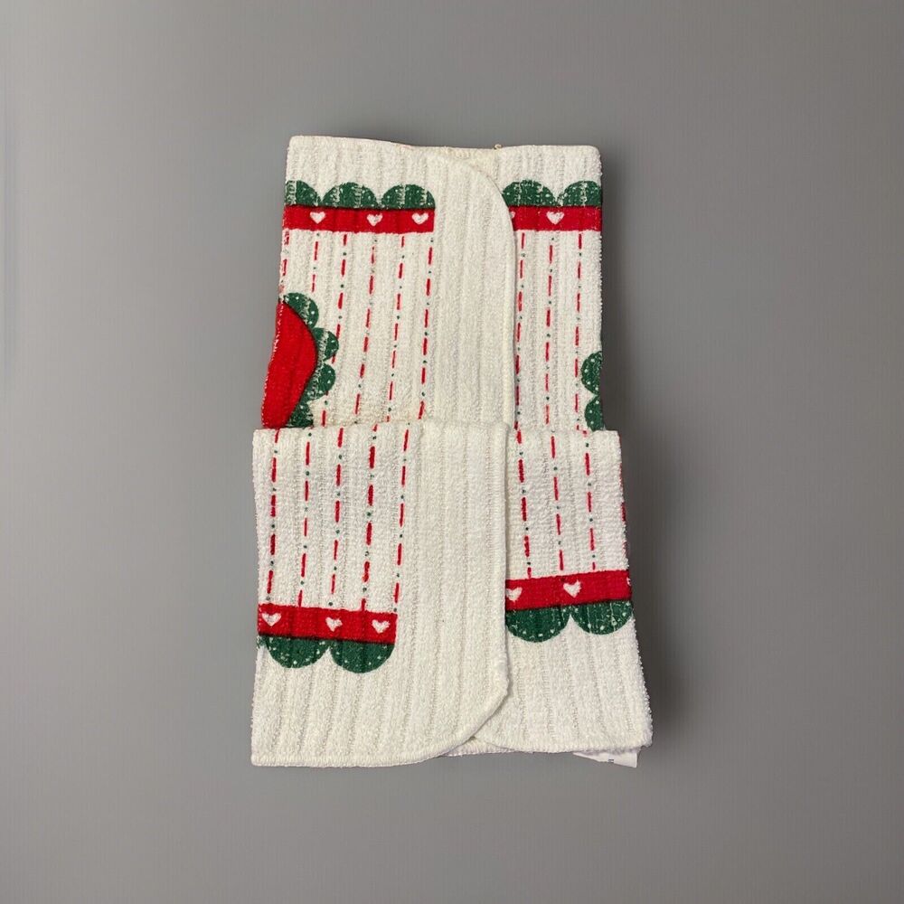 Vintage NOS Christmas Teddy Angel Kitchen Dish Cloth The Leshner Company - Picture 5 of 6